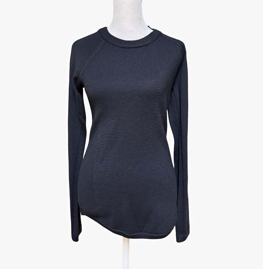 lululemon athletica Merino Wool Long Sleeve Crew Neck Raglan Slim 4 Black